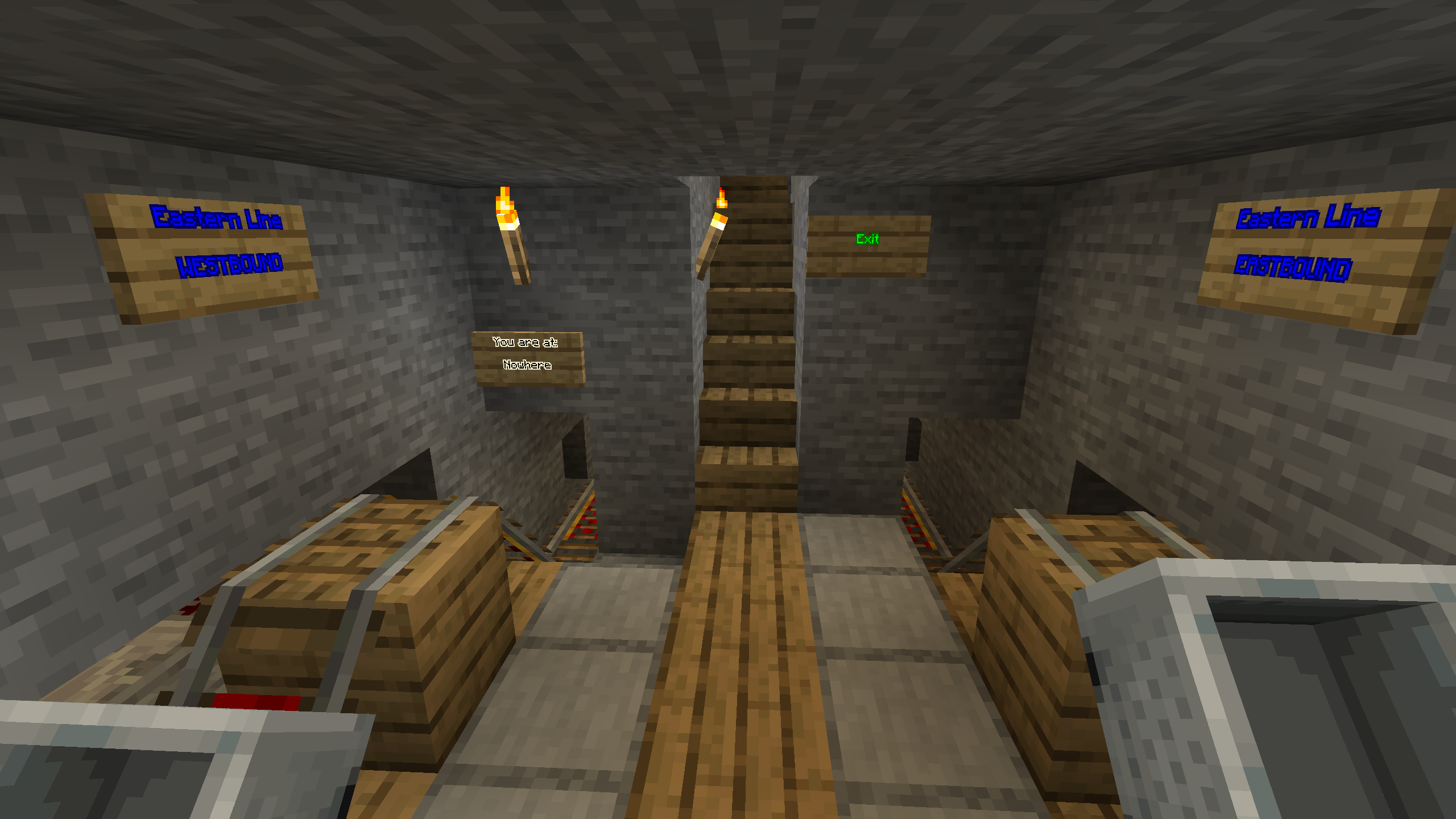 a picture of a tube station in vanilla minecraft