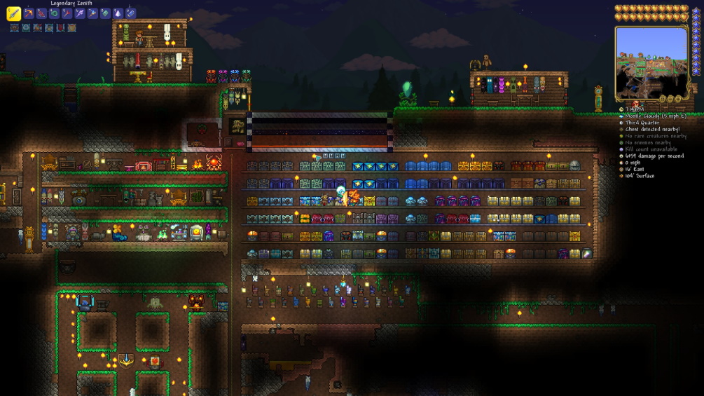 an image of my base in terraria, focused on the chest room